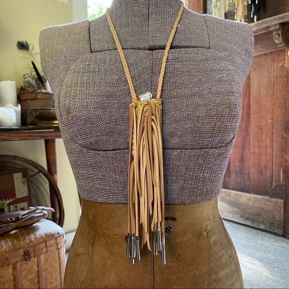 HANDMADE Deerskin Tan Leather Firekeeper Lighter Holder Necklace - Picture 3 of 7